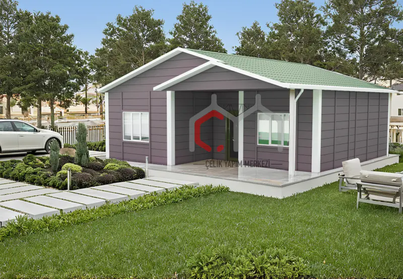 84 m² tek katlı prefabrik ev dış cephe görünümü