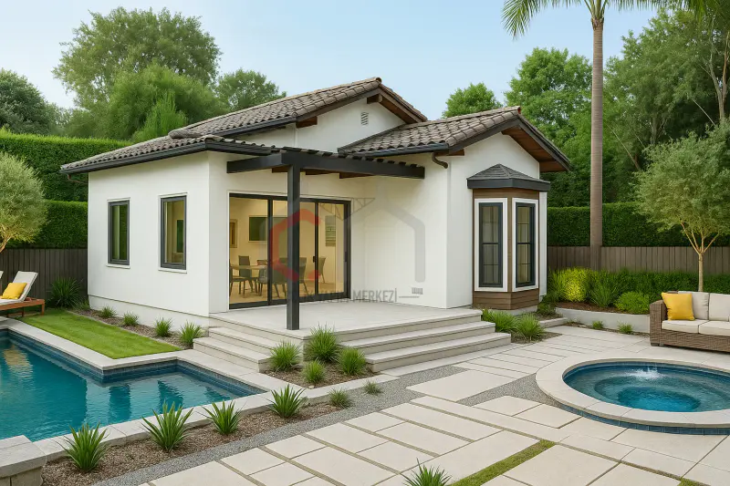 59 m² tek katlı prefabrik villa dış cephe görünümü