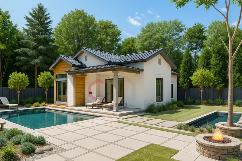 85 m² tek katlı prefabrik villa dış cephe görünümü