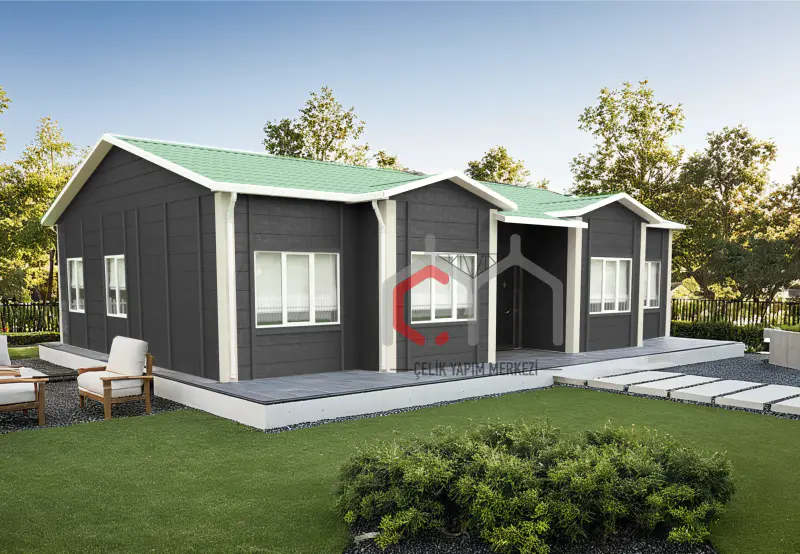 110 m² tek katlı prefabrik ev dış cephe görünümü