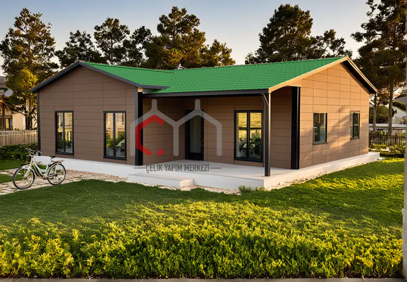 117 m² tek katlı prefabrik ev dış cephe görünümü