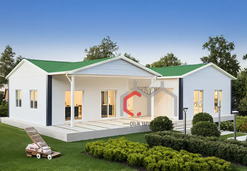 123 m² tek katlı prefabrik ev dış cephe görünümü