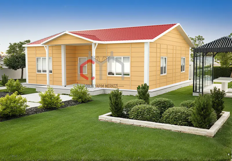 96 m² tek katlı prefabrik ev dış cephe görünümü