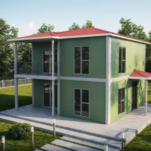 3+1 Çift Katlı Prefabrik Ev 118 m2